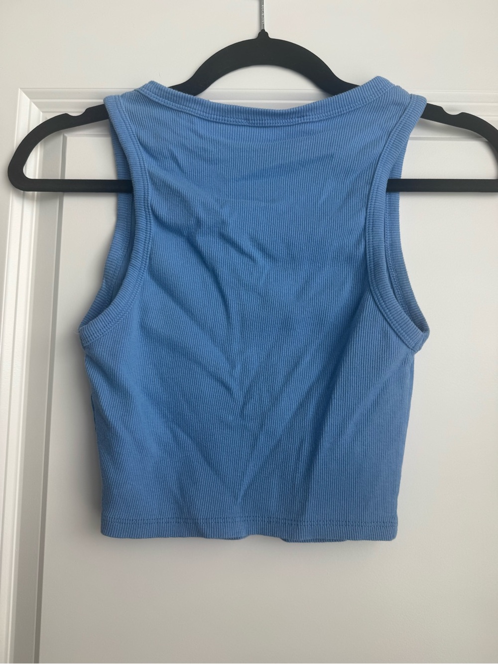 Zara Light Blue Ribbed Crop Tank - Picture 3 of 3